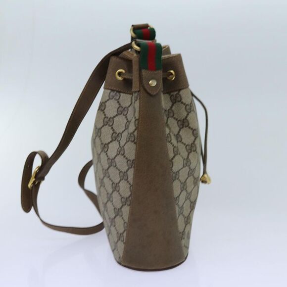 Gucci Gg Canvas Web Sherry Line Shoulder Bag Pvc Beige Green Red - Picture 4 of 6